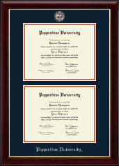 Pepperdine University Masterpiece Medallion Double Diploma Frame in Gallery