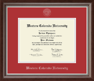 Western Colorado University Silver Embossed Diploma Frame in Devonshire