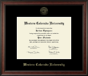 Western Colorado University Gold Embossed Diploma Frame in Studio