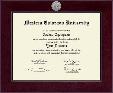 Western Colorado University diploma frame - Century Silver Engraved Diploma Frame in Cordova