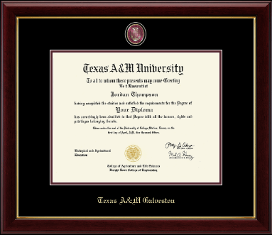 Texas A&M University - Galveston diploma frame - Masterpiece Medallion Diploma Frame in Gallery