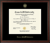 Texas A&M University - Galveston diploma frame - Gold Embossed Diploma Frame in Studio