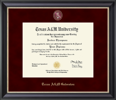 Texas A&M University - Galveston diploma frame - Regal Edition Diploma Frame in Noir