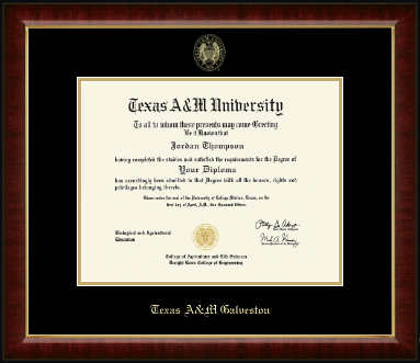 Texas A&M University - Galveston diploma frame - Gold Embossed Diploma Frame in Murano