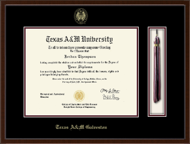 Texas A&M University - Galveston diploma frame - Tassel & Cord Diploma Frame in Delta