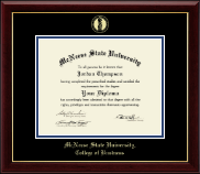McNeese State University Gold Embossed Diploma Frame in Gallery