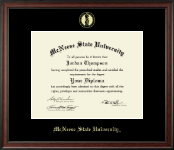 McNeese State University Gold Embossed Diploma Frame in Studio