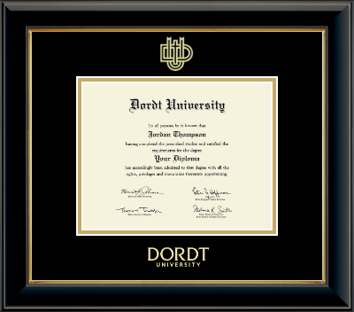 Dordt University diploma frame - Gold Embossed Diploma Frame in Onyx Gold