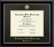 Louisiana State University at Shreveport diploma frame - Gold Engraved Medallion Diploma Frame in Onyx Gold