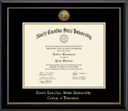 North Carolina State University diploma frame - Gold Engraved Medallion Diploma Frame in Onyx Gold