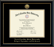 North Carolina State University diploma frame - Gold Engraved Medallion Diploma Frame in Onyx Gold
