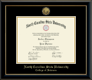 North Carolina State University diploma frame - Gold Engraved Medallion Diploma Frame in Onyx Gold