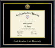 North Carolina State University diploma frame - Gold Engraved Medallion Diploma Frame in Onyx Gold