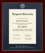 Longwood University diploma frame - Silver Engraved Medallion Diploma Frame in Sutton