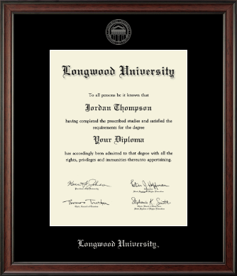 Longwood University diploma frame - Silver Embossed Diploma Frame in Studio