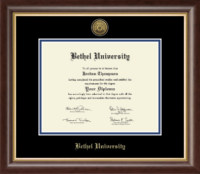 Bethel Indiana diploma frame - Gold Engraved Medallion Diploma Frame in Hampshire