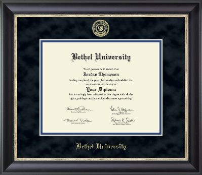 Bethel Indiana diploma frame - Gold Embossed Diploma Frame in Noir