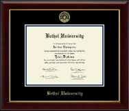 Bethel University Indiana Gold Embossed Diploma Frame in Gallery