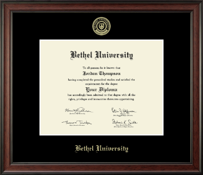 Bethel Indiana diploma frame - Gold Embossed Diploma Frame in Studio