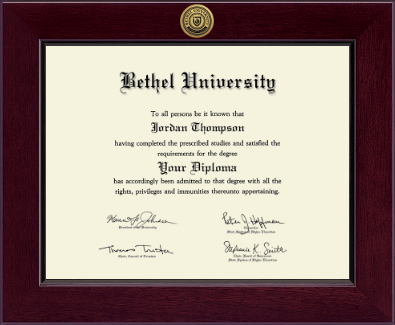 Bethel Indiana diploma frame - Century Gold Engraved Diploma Frame in Cordova