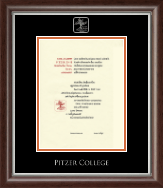 Pitzer College Silver Embossed Diploma Frame in Devonshire