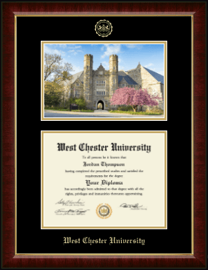 West Chester University diploma frame - Campus Scene Diploma Frame in Murano