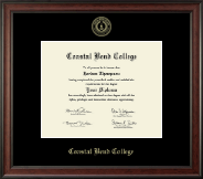 Coastal Bend College Gold Embossed Diploma Frame in Studio