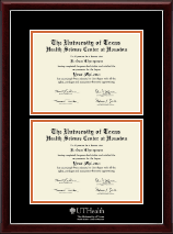 University of Texas Health Science Center at Houston Double Diploma Frame in Gallery Silver