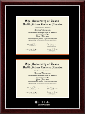 University of Texas Health Science Center at Houston diploma frame - Double Diploma Frame in Gallery Silver