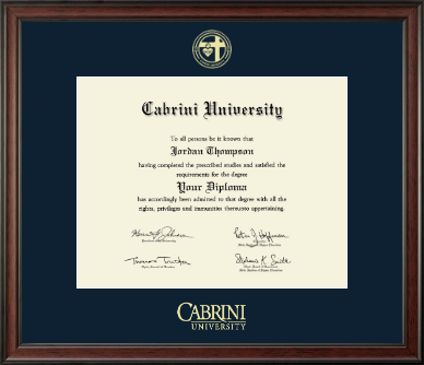 Cabrini University diploma frame - Gold Embossed Diploma Frame in Studio