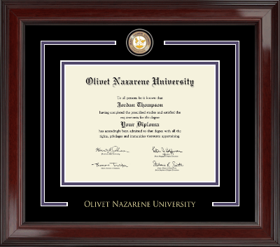 Olivet Nazarene University diploma frame - Showcase Edition Diploma Frame in Encore