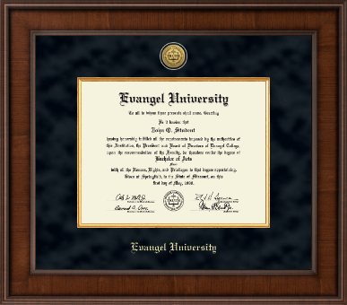 Evangel University diploma frame - Presidential Gold Engraved Diploma Frame in Madison