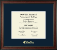 SOWELA Technical Community College Gold Embossed Diploma Frame in Studio