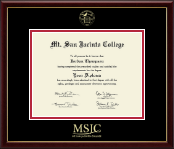 Mt. San Jacinto College Gold Embossed Diploma Frame in Galleria