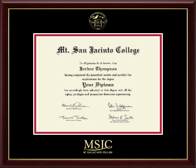 Mt. San Jacinto College diploma frame - Gold Embossed Diploma Frame in Galleria