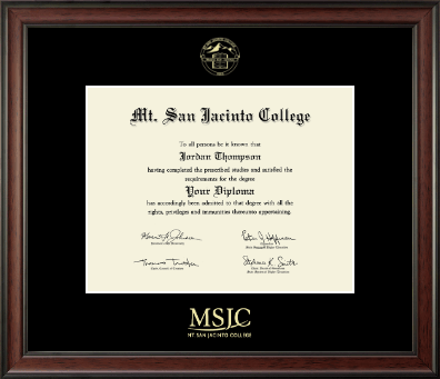 Mt. San Jacinto College diploma frame - Gold Embossed Diploma Frame in Studio