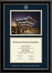 University of California San Diego Campus Scene Diploma Frame in Onyx Gold