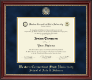 Western Connecticut State University Masterpiece Medallion Diploma Frame in Kensington Gold