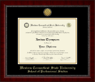 Western Connecticut State University diploma frame - Gold Engraved Medallion Diploma Frame in Sutton