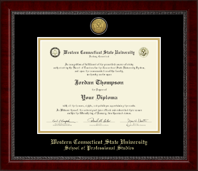 Western Connecticut State University diploma frame - Gold Engraved Medallion Diploma Frame in Sutton