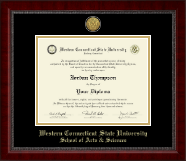 Western Connecticut State University Gold Engraved Medallion Diploma Frame in Sutton