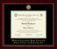 Western Connecticut State University diploma frame - Gold Engraved Medallion Diploma Frame in Sutton