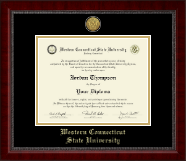 Western Connecticut State University Gold Engraved Medallion Diploma Frame in Sutton