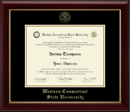 Western Connecticut State University Gold Embossed Diploma Frame in Gallery
