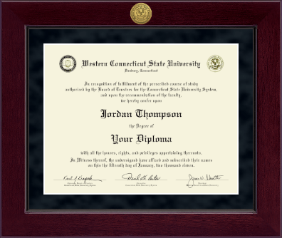 Western Connecticut State University diploma frame - Millennium Gold Engraved Diploma Frame in Cordova