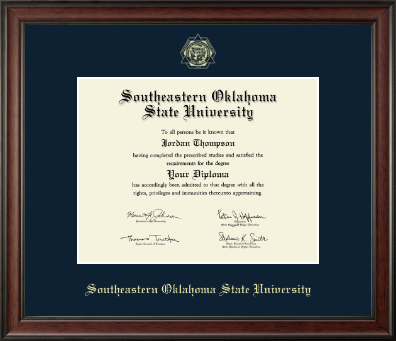 Southeastern Oklahoma State University diploma frame - Gold Embossed Diploma Frame in Studio