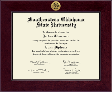 Southeastern Oklahoma State University diploma frame - Century Gold Engraved Diploma Frame in Cordova