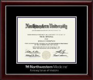 Northwestern University Silver Embossed Diploma Frame in Gallery Silver