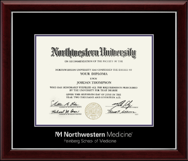 Northwestern University diploma frame - Silver Embossed Diploma Frame in Gallery Silver
