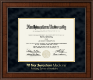 Northwestern University Gold Embossed Diploma Frame in Madison